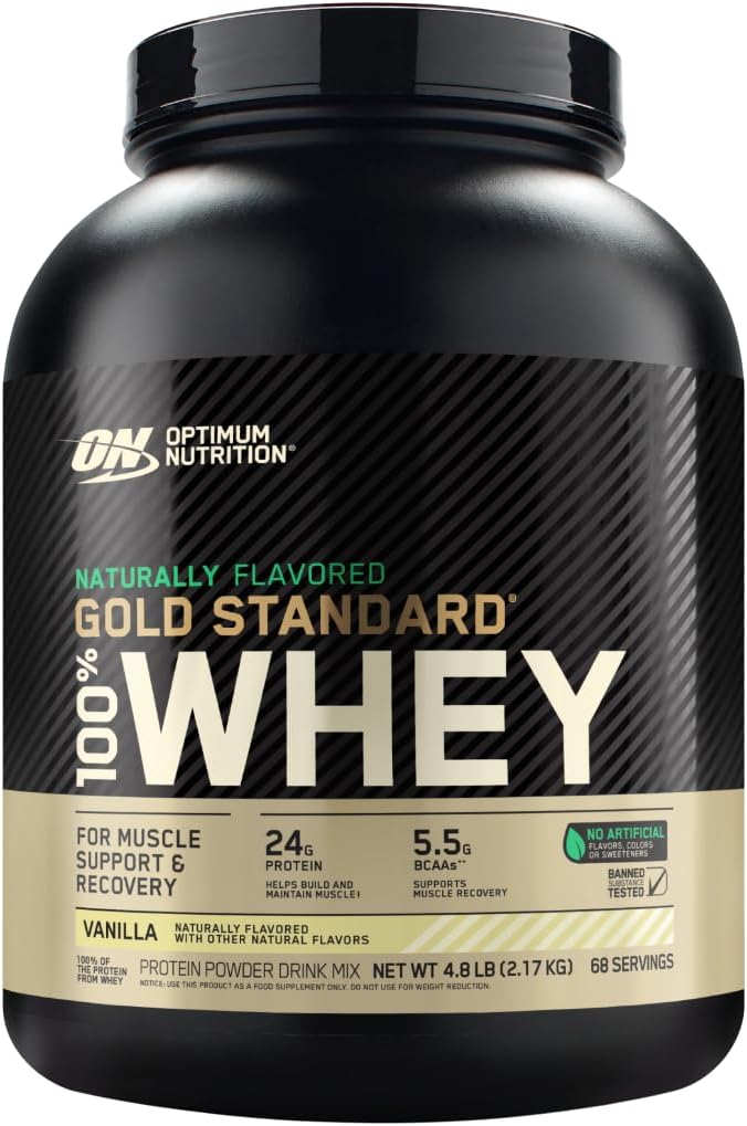 Optimum Nutrition Gold Standard 100% Whey Protein Powder, Strawberries & Cream, 5 Pound (Packaging May Vary)