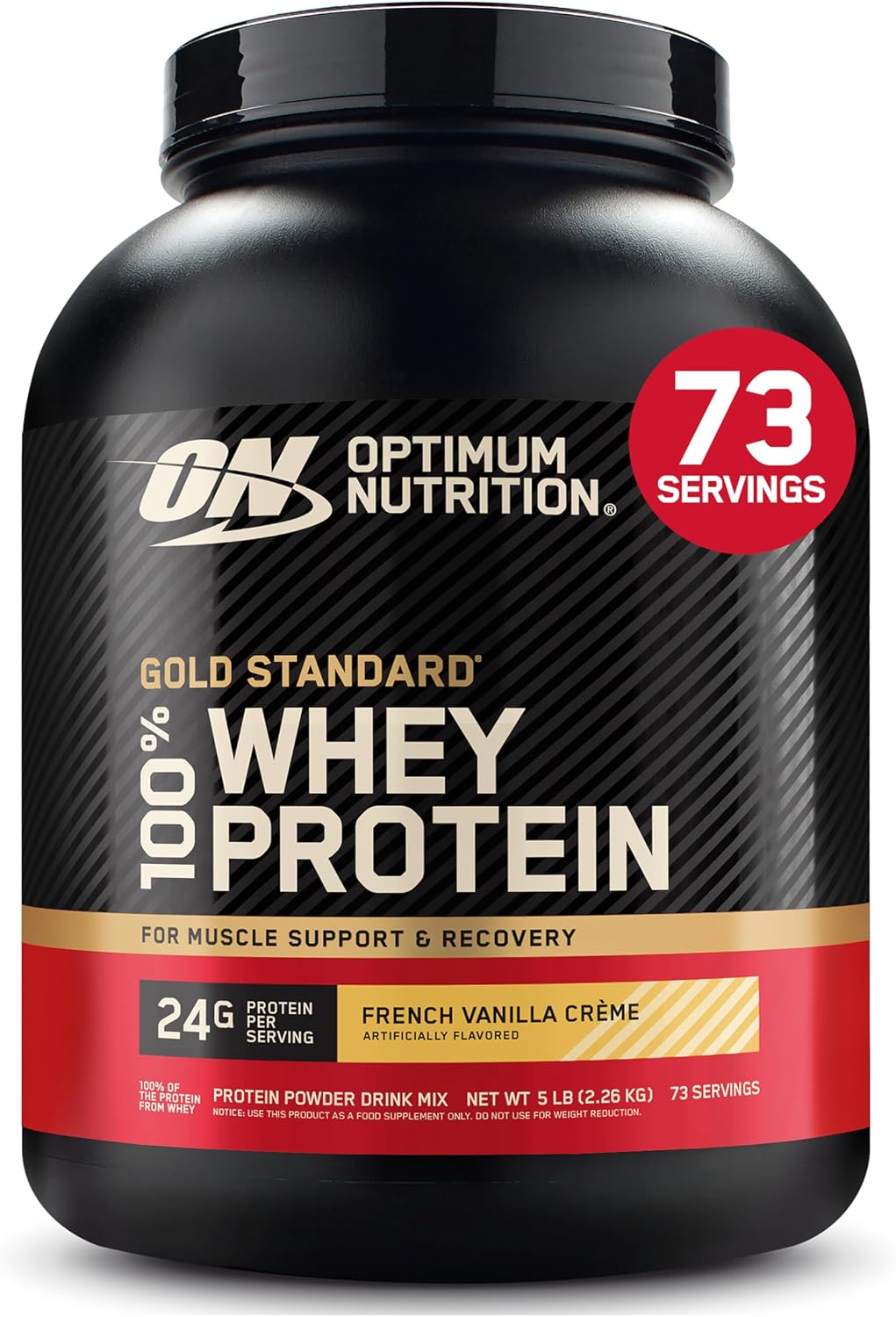 Optimum Nutrition Gold Standard 100% Whey Protein Powder, Strawberries & Cream, 5 Pound (Packaging May Vary)