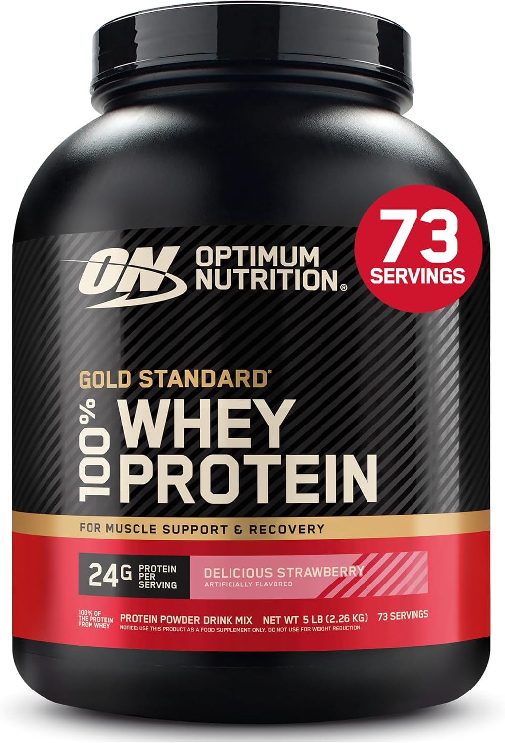 Optimum Nutrition Gold Standard 100% Whey Protein Powder, Strawberries & Cream, 5 Pound (Packaging May Vary)