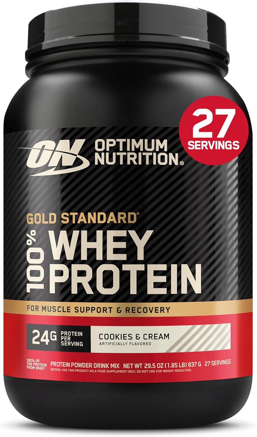 Optimum Nutrition Gold Standard 100% Whey Protein Powder, Strawberries & Cream, 5 Pound (Packaging May Vary)