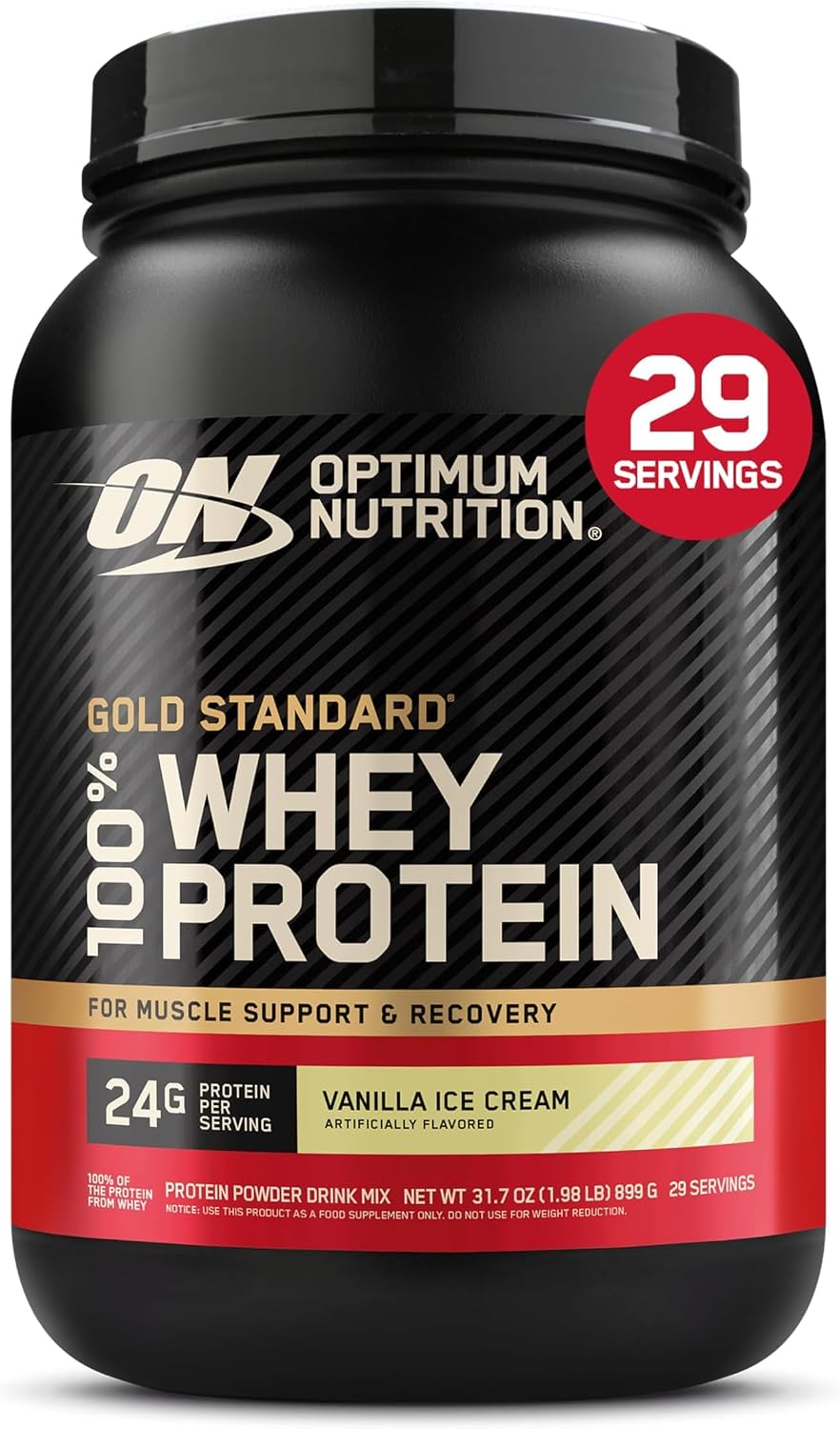 Optimum Nutrition Gold Standard 100% Whey Protein Powder, Strawberries & Cream, 5 Pound (Packaging May Vary)