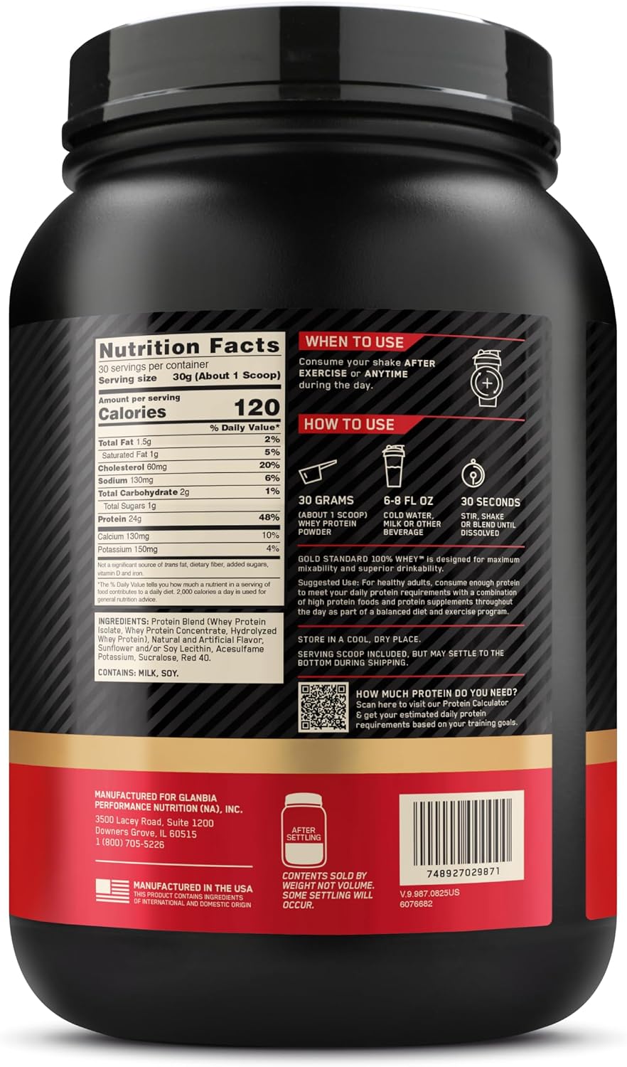 Optimum Nutrition Gold Standard 100% Whey Protein Powder, Strawberries & Cream, 5 Pound (Packaging May Vary)