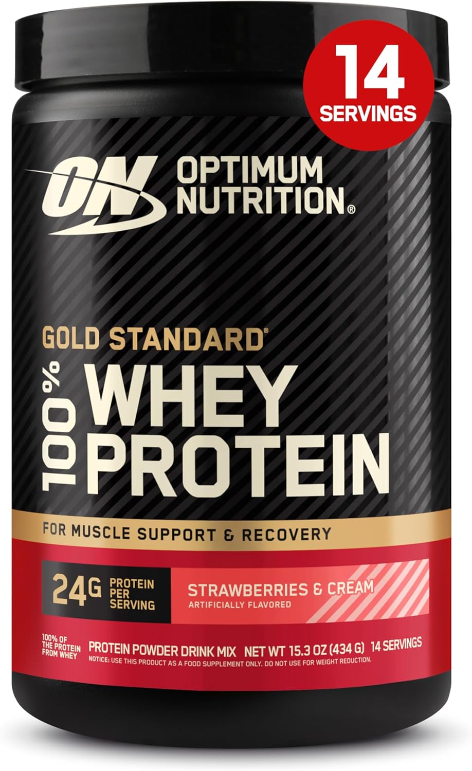 Optimum Nutrition Gold Standard 100% Whey Protein Powder, Strawberries & Cream, 5 Pound (Packaging May Vary)