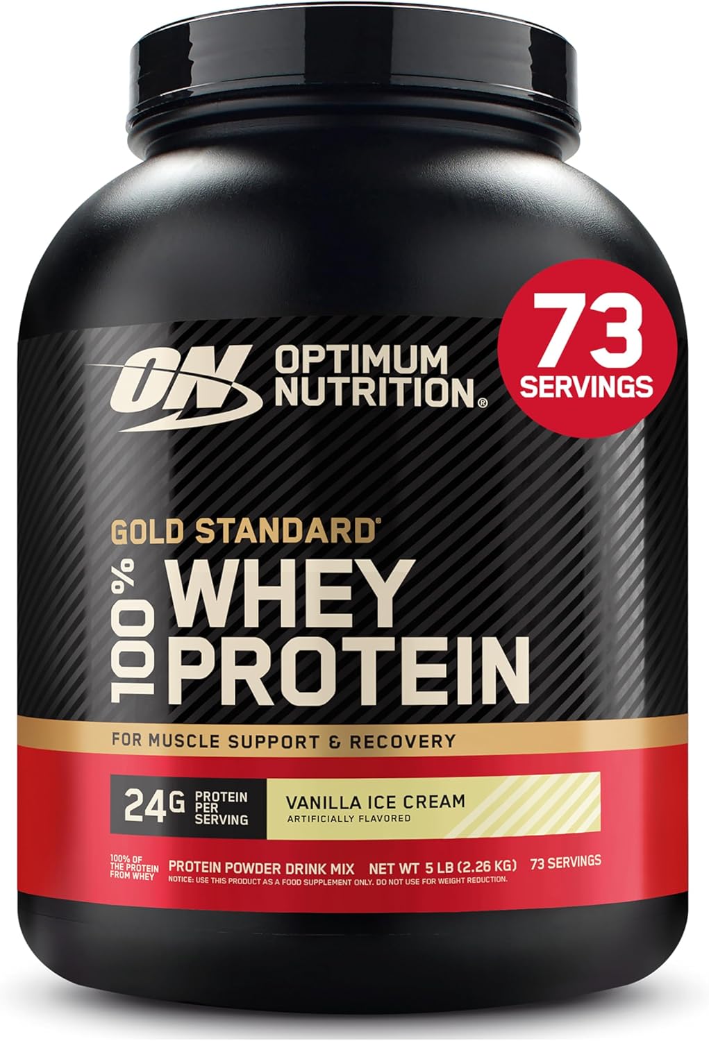 Optimum Nutrition Gold Standard 100% Whey Protein Powder, Strawberries & Cream, 5 Pound (Packaging May Vary)