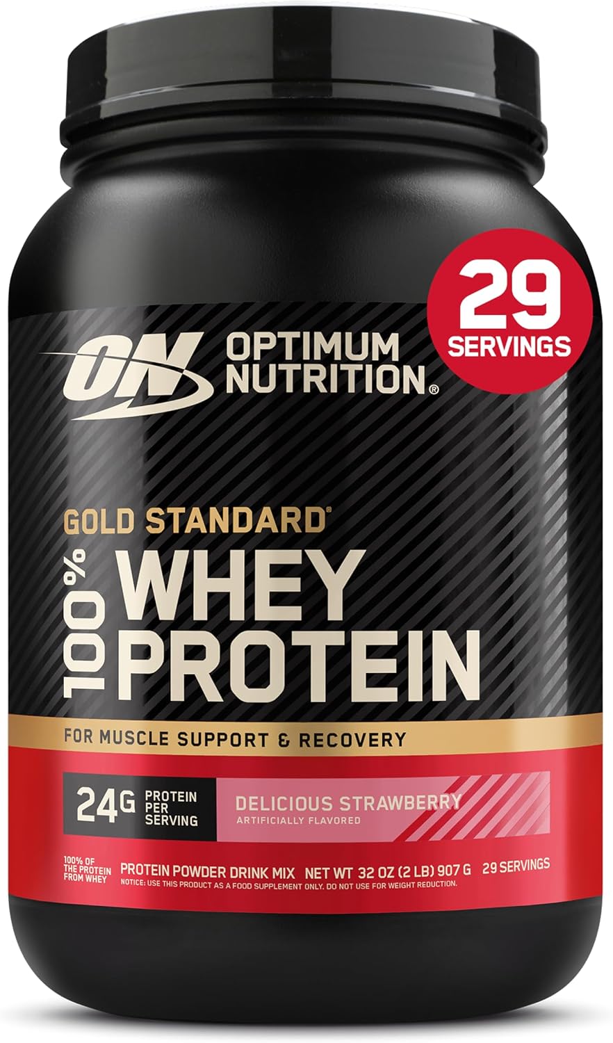 Optimum Nutrition Gold Standard 100% Whey Protein Powder, Strawberries & Cream, 5 Pound (Packaging May Vary)