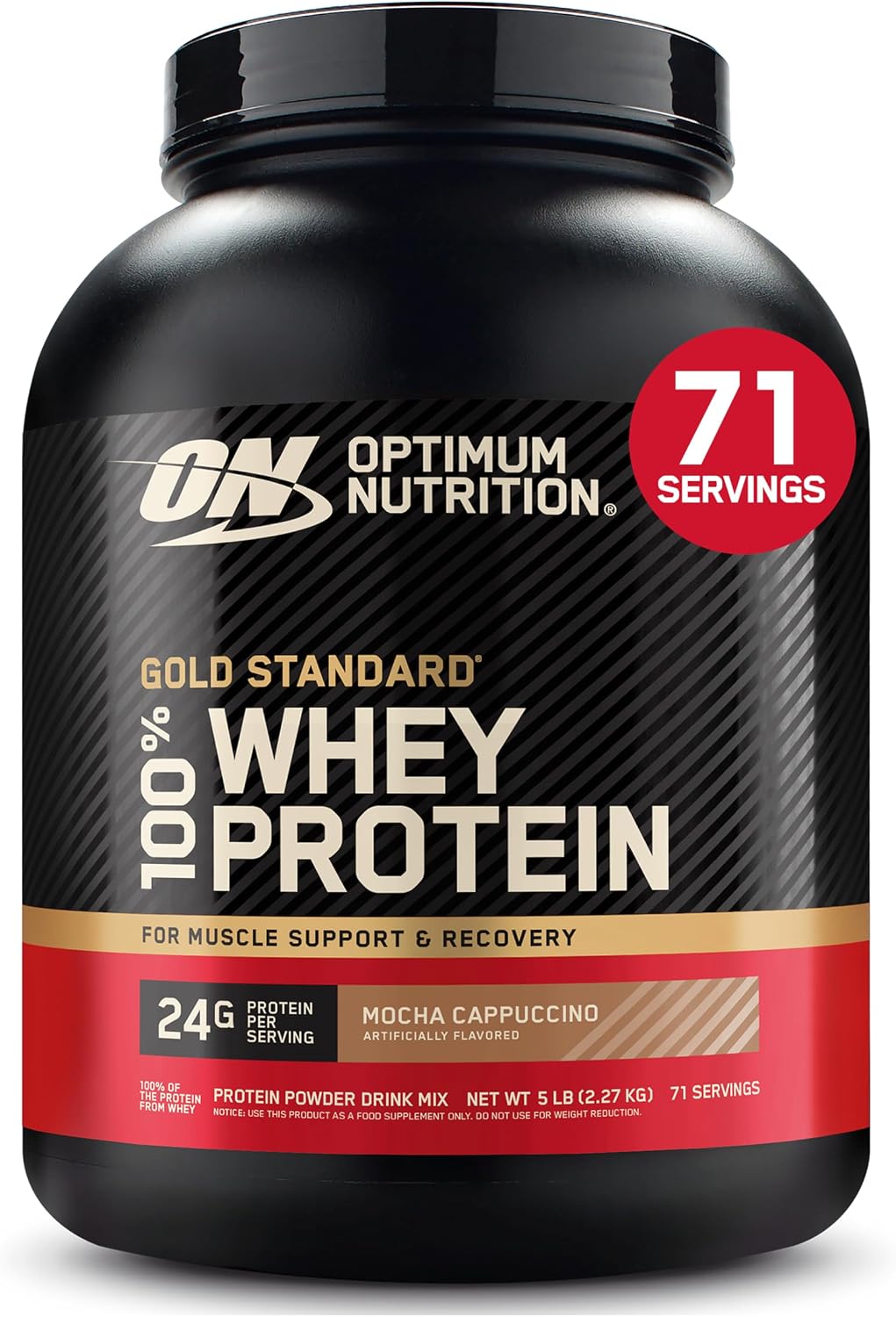 Optimum Nutrition Gold Standard 100% Whey Protein Powder, Strawberries & Cream, 5 Pound (Packaging May Vary)