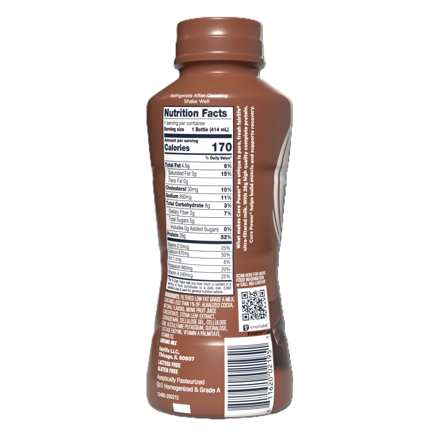 Core Power Protein Shake, Vanilla, 26g Bottle, 14oz, 12 Pack