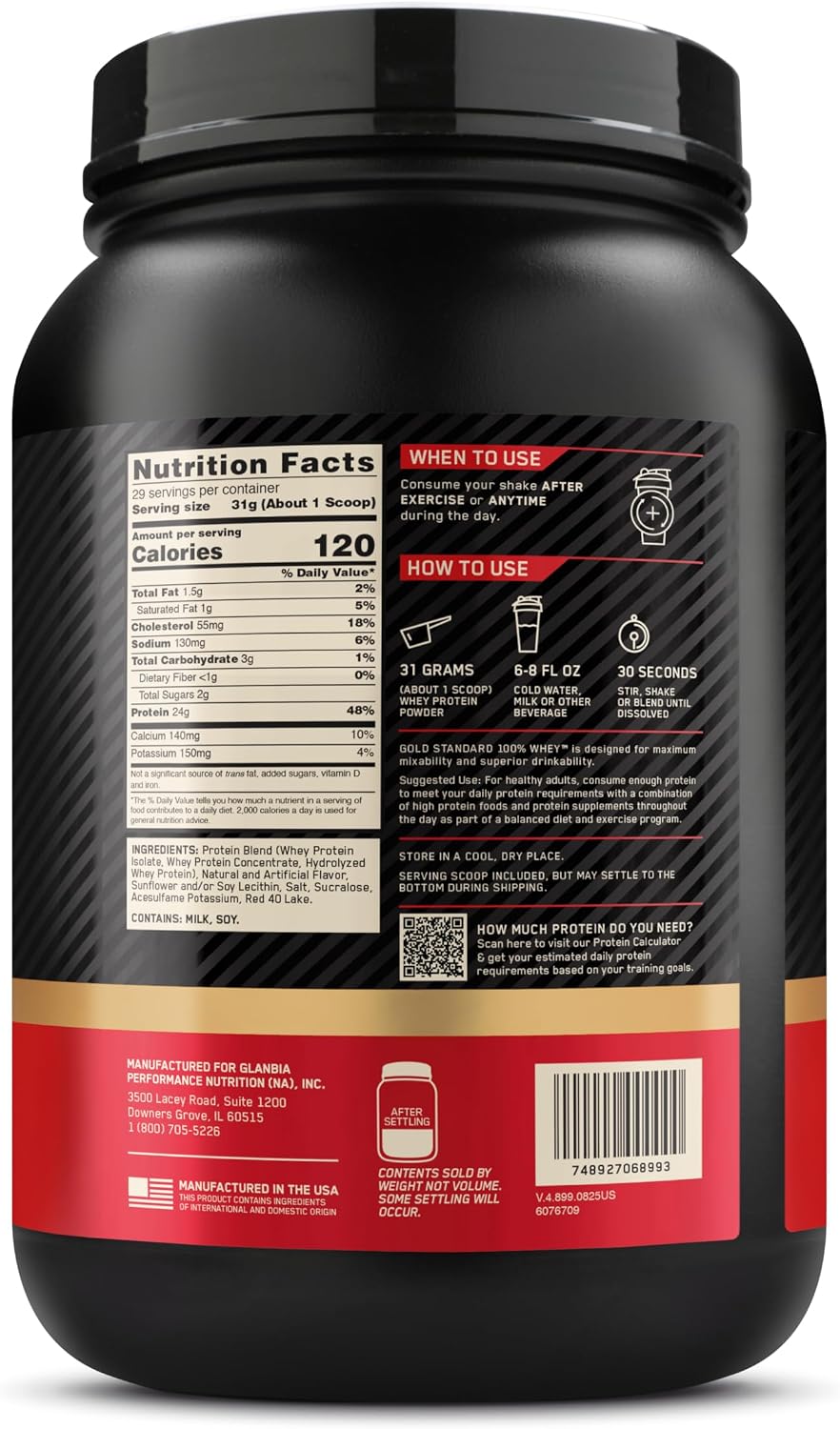 Optimum Nutrition Gold Standard 100% Whey Protein Powder, Strawberries & Cream, 5 Pound (Packaging May Vary)