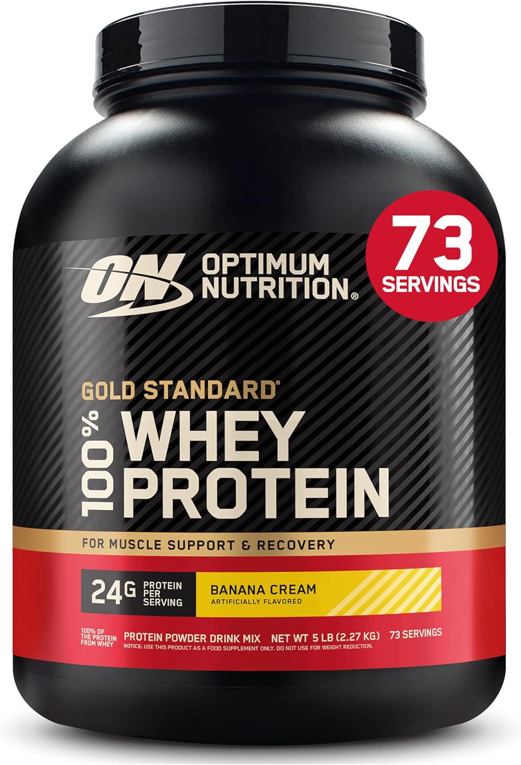 Optimum Nutrition Gold Standard 100% Whey Protein Powder, Strawberries & Cream, 5 Pound (Packaging May Vary)