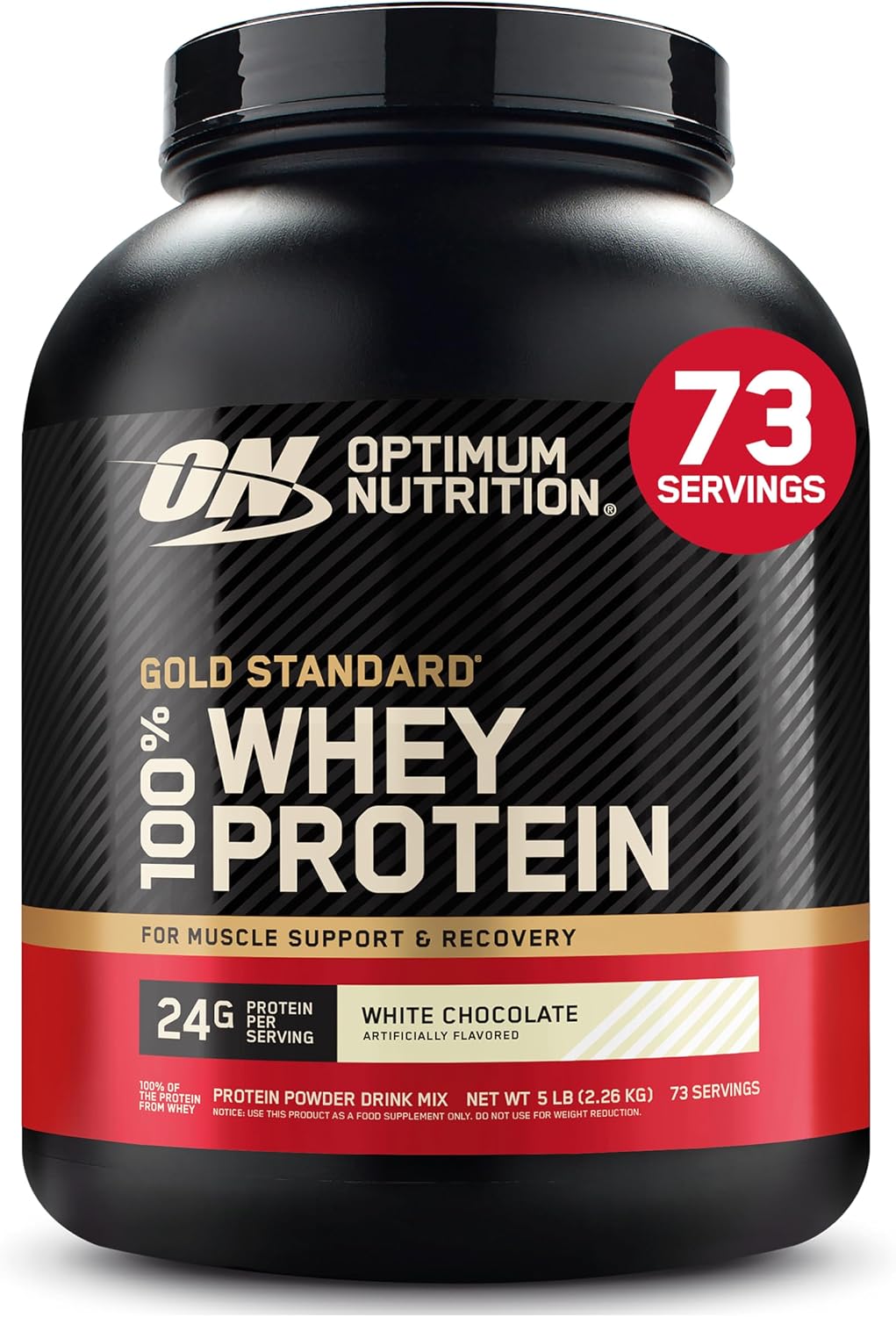 Optimum Nutrition Gold Standard 100% Whey Protein Powder, Strawberries & Cream, 5 Pound (Packaging May Vary)