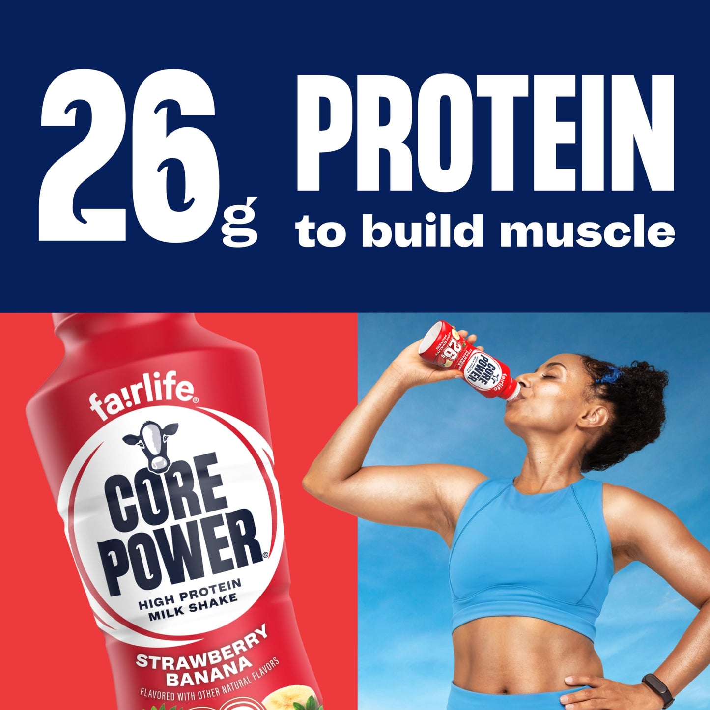 Core Power Protein Shake, Vanilla, 26g Bottle, 14oz, 12 Pack