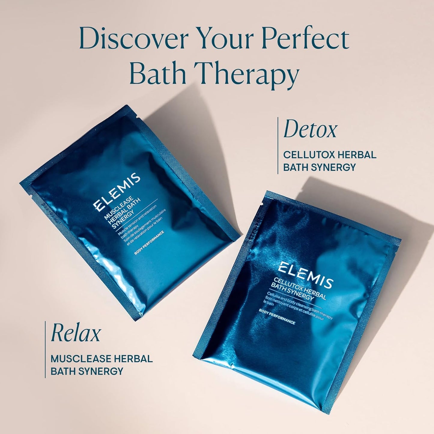ELEMIS Cellutox Herbal Bath Synergy, 10-Pack Detoxifying Herbal Bath Sachets for Smoother Skin