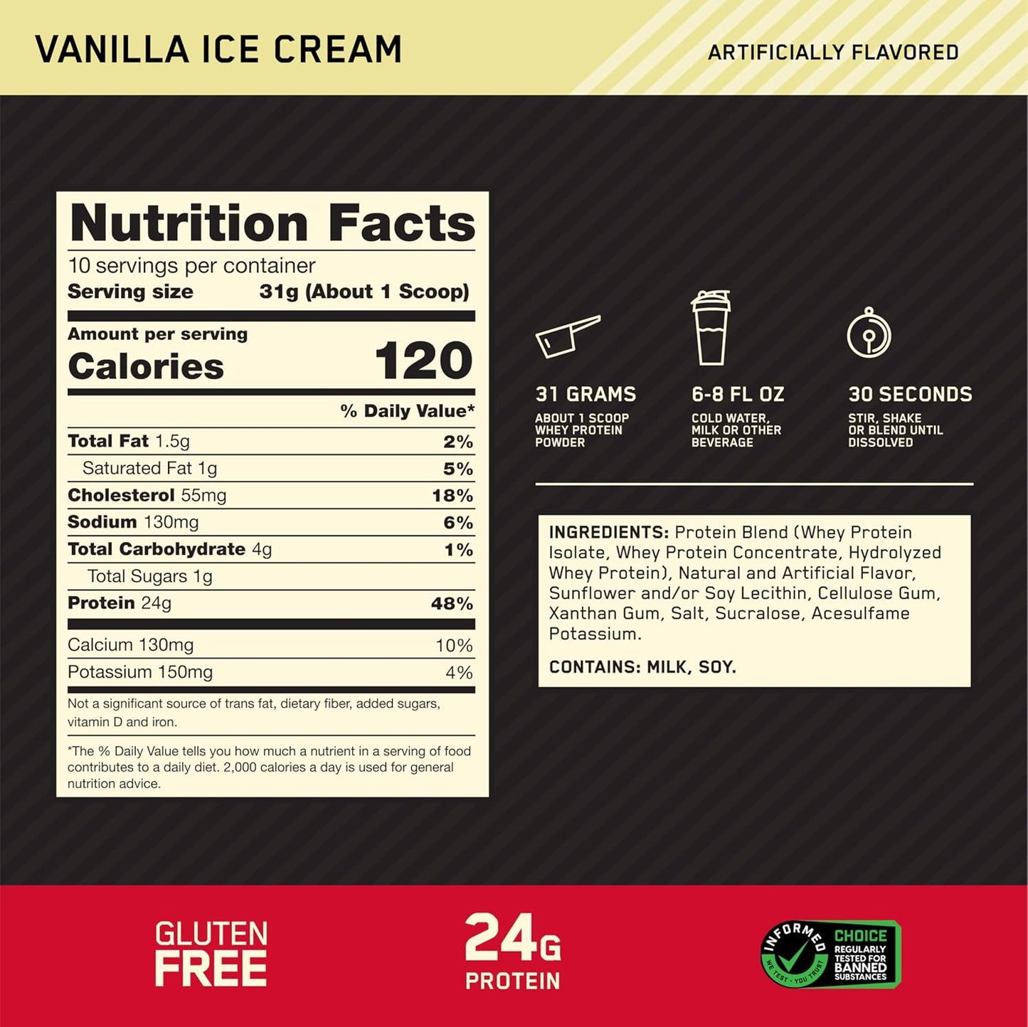 Optimum Nutrition Gold Standard 100% Whey Protein Powder, Strawberries & Cream, 5 Pound (Packaging May Vary)