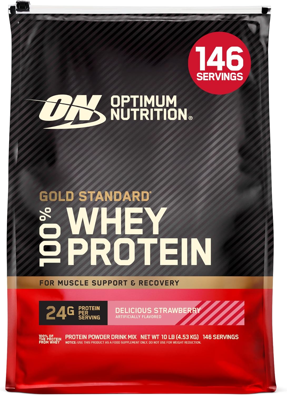 Optimum Nutrition Gold Standard 100% Whey Protein Powder, Strawberries & Cream, 5 Pound (Packaging May Vary)