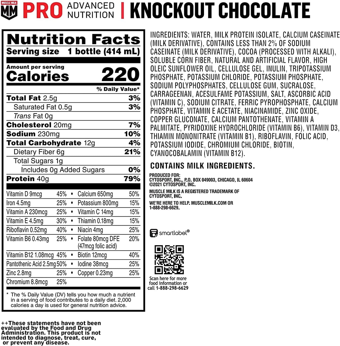 Muscle Milk Pro Series Protein Shake, Slammin' Strawberry, 40g Protein, 14 Fl Oz, 12 Pack