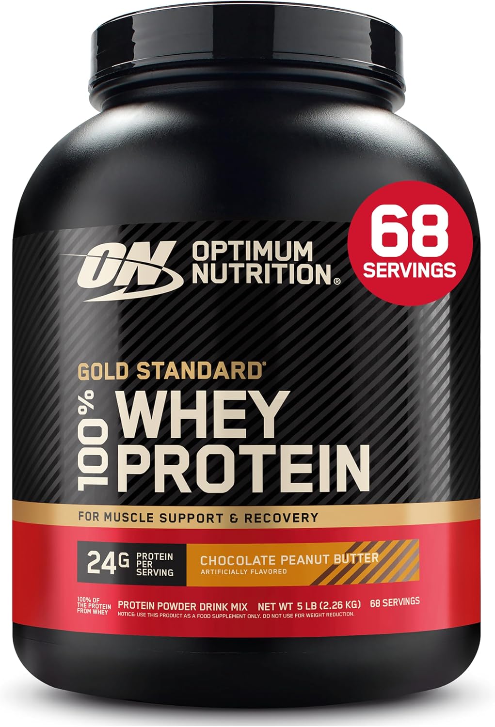 Optimum Nutrition Gold Standard 100% Whey Protein Powder, Strawberries & Cream, 5 Pound (Packaging May Vary)