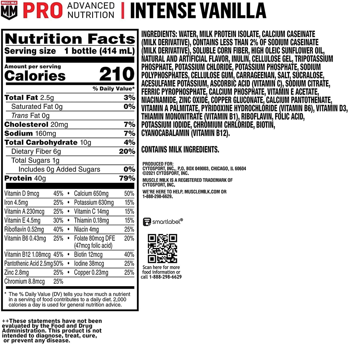 Muscle Milk Pro Series Protein Shake, Slammin' Strawberry, 40g Protein, 14 Fl Oz, 12 Pack