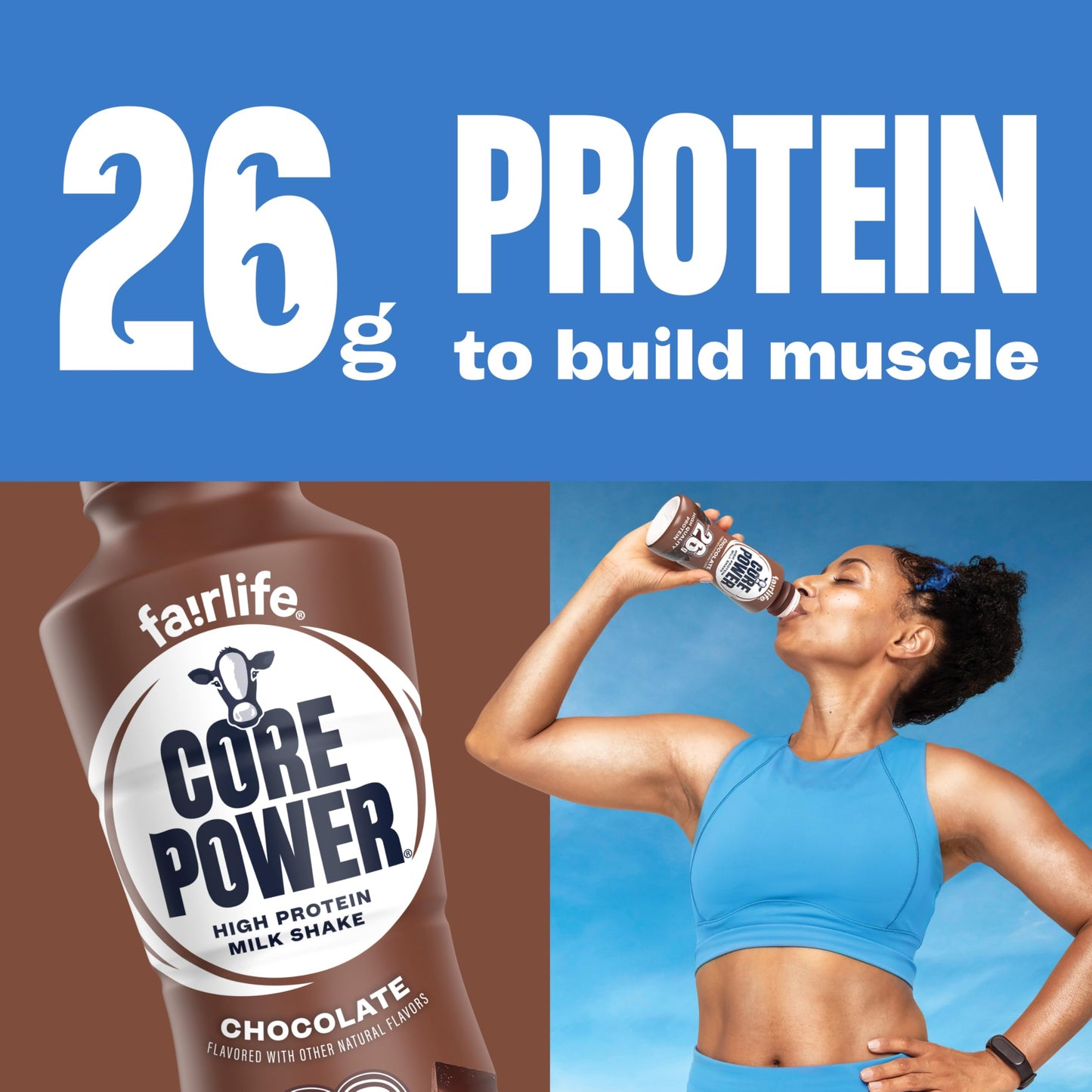 Core Power Protein Shake, Vanilla, 26g Bottle, 14oz, 12 Pack