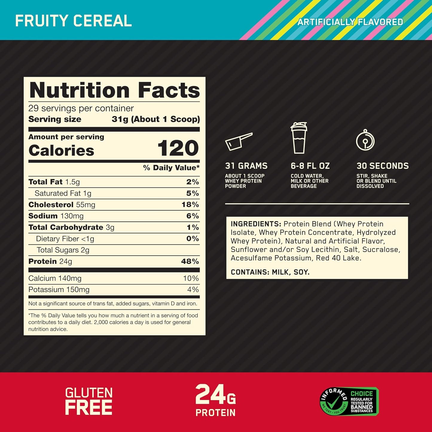 Optimum Nutrition Gold Standard 100% Whey Protein Powder, Strawberries & Cream, 5 Pound (Packaging May Vary)